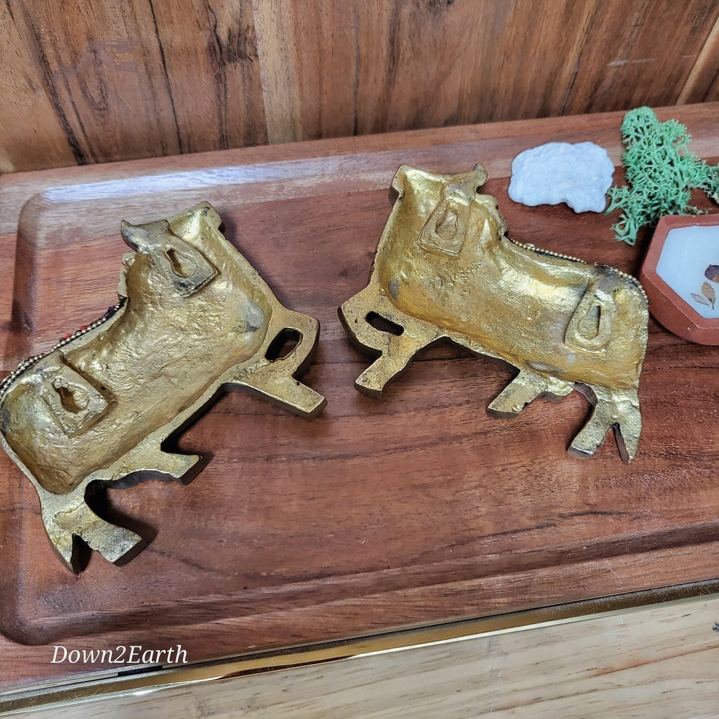 Pichwai cow pair with resin stone work