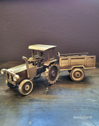 Farmhouse Brass Tractor Decor