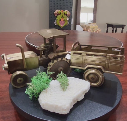 Farmhouse Brass Tractor Decor